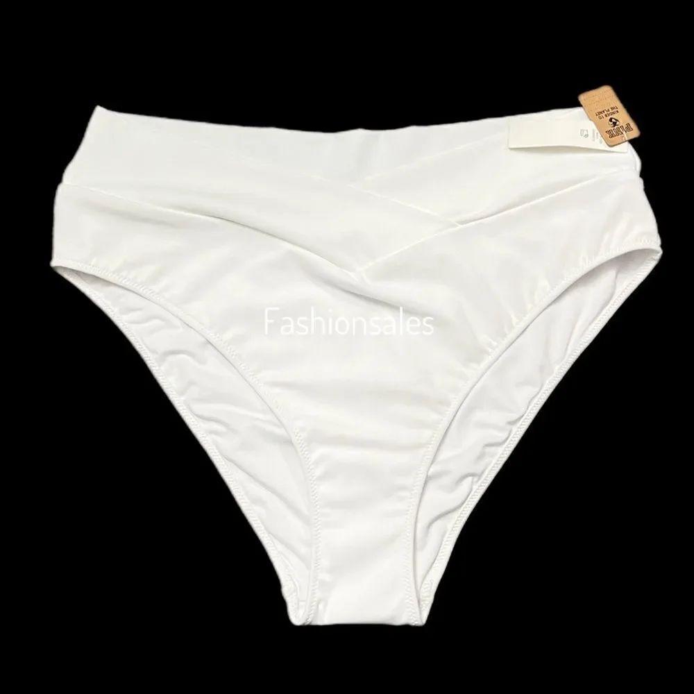 Victorias Secret Pink Swim V Crossover High Waist Cheeky Bikini Bottom White XXL